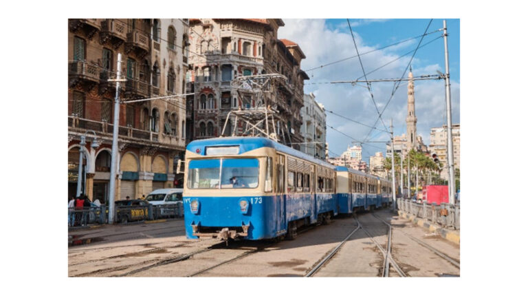 tram bleu d'alexandrie Égypte